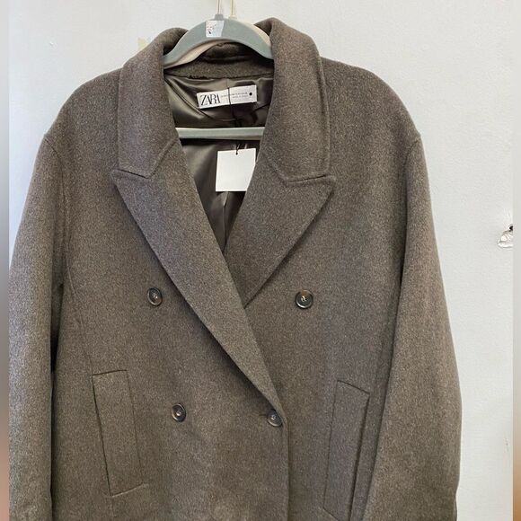 NWT ZARA Wool Coat Sz XS-S - Picture 7 of 10